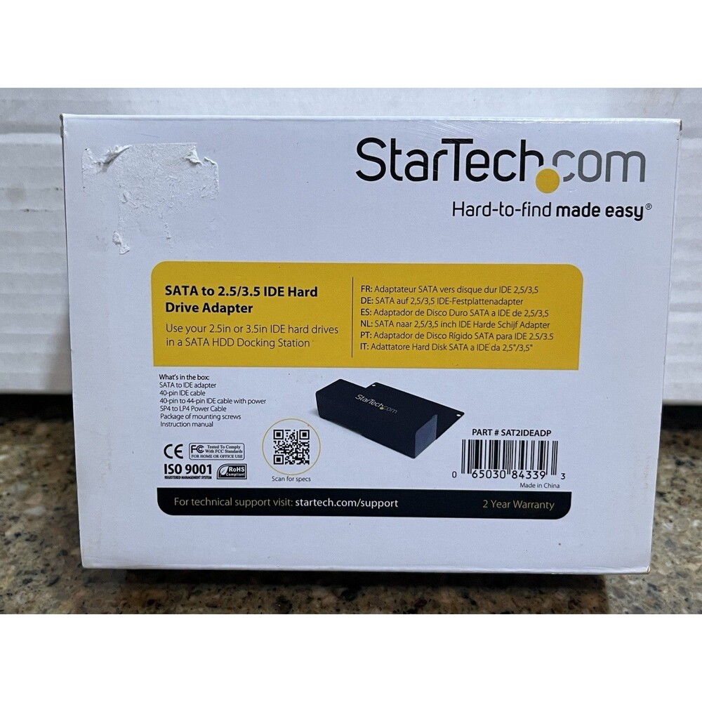 StarTech SATA to 2.5in or 3.5in IDE Hard Drive Adapter for HDD Docks SAT2IDEADP